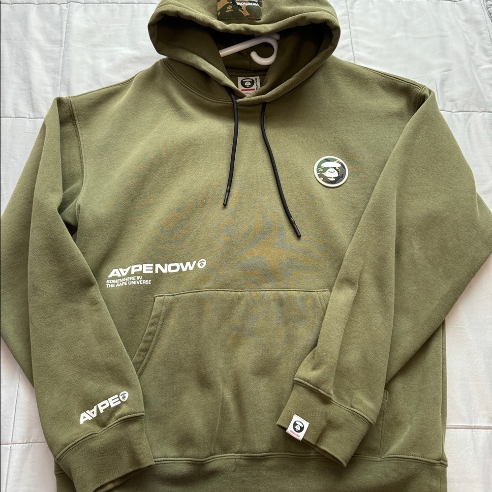 Green AAPE Now Hoodie Size Small
